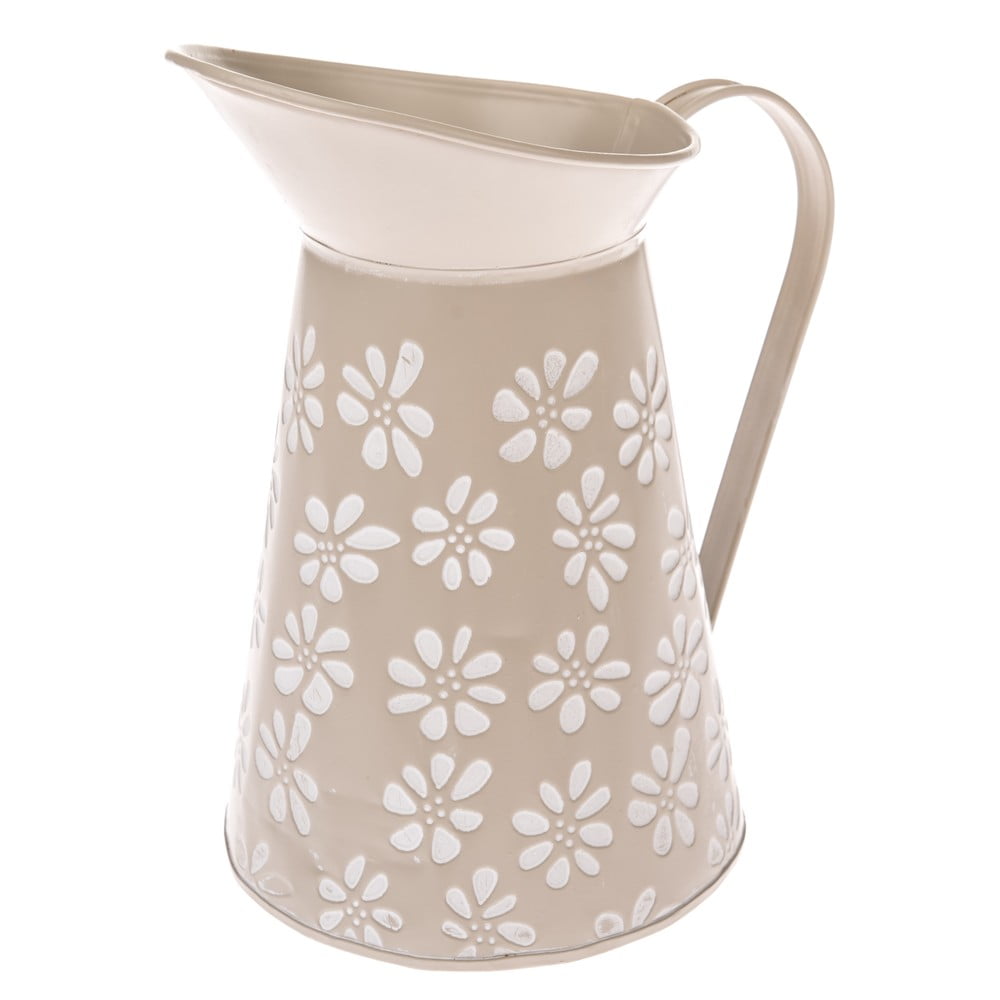 Ghiveci din metal dakls daisy, înălțime 22 cm, bej