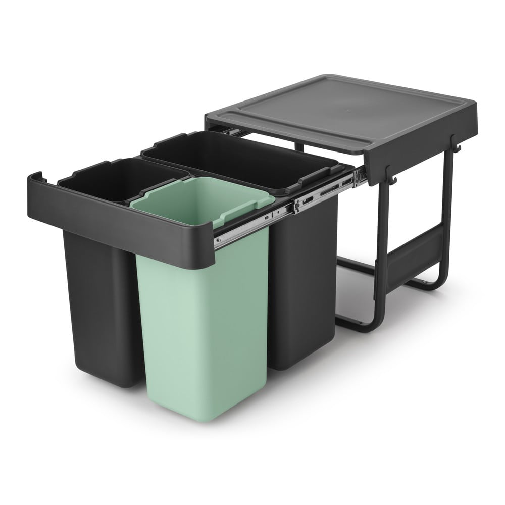 Coș de gunoi verde mentă/gri închis de reciclat/ încorporat din plastic 40 l Sort&Go – Brabantia