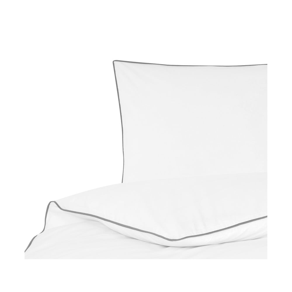 Lenjerie de pat din bumbac percale Westwing Collection Daria, 135 x 200 cm, alb - 1 | YEO