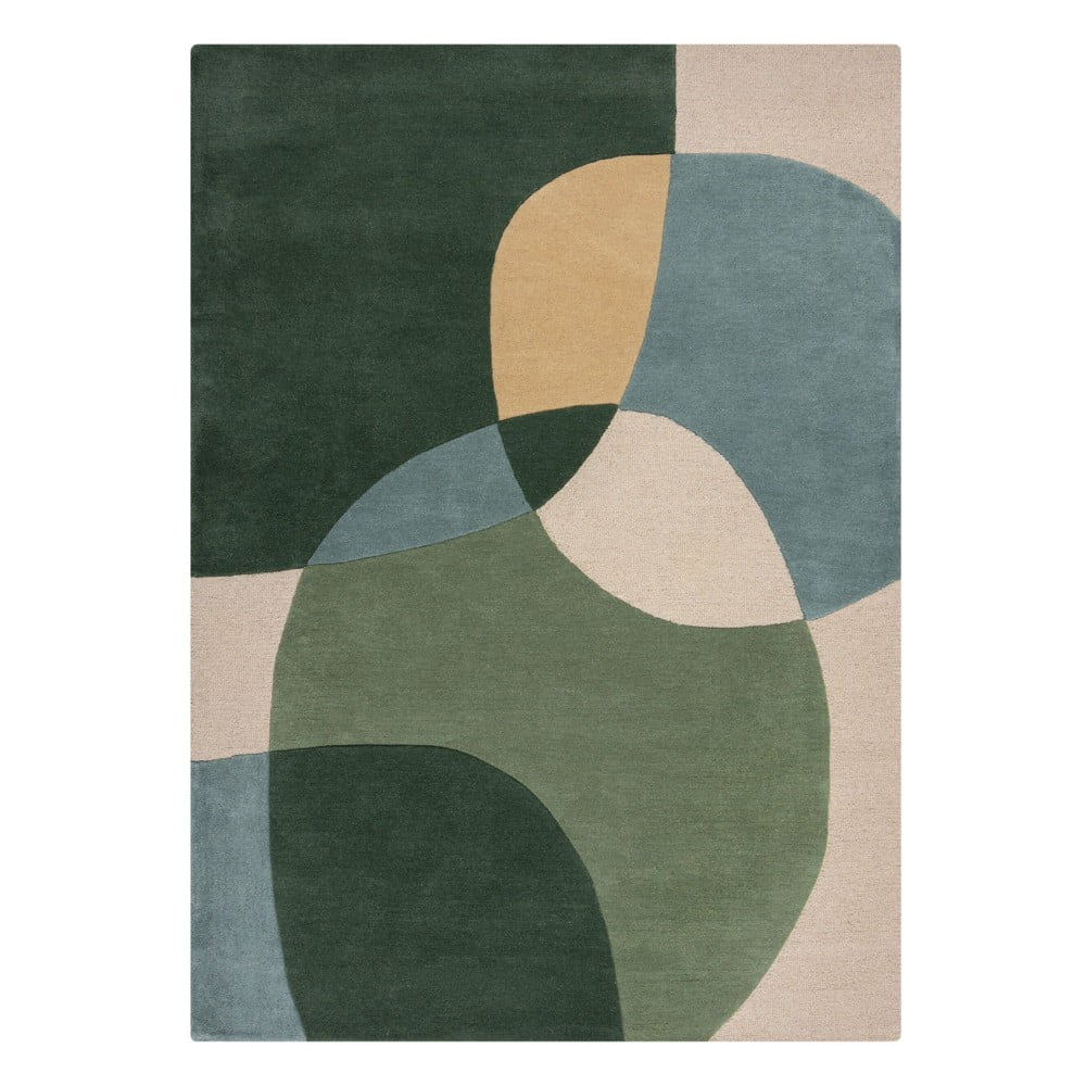 Covor verde țesut manual din lână 160x230 cm Glow Green & Blue – Flair Rugs