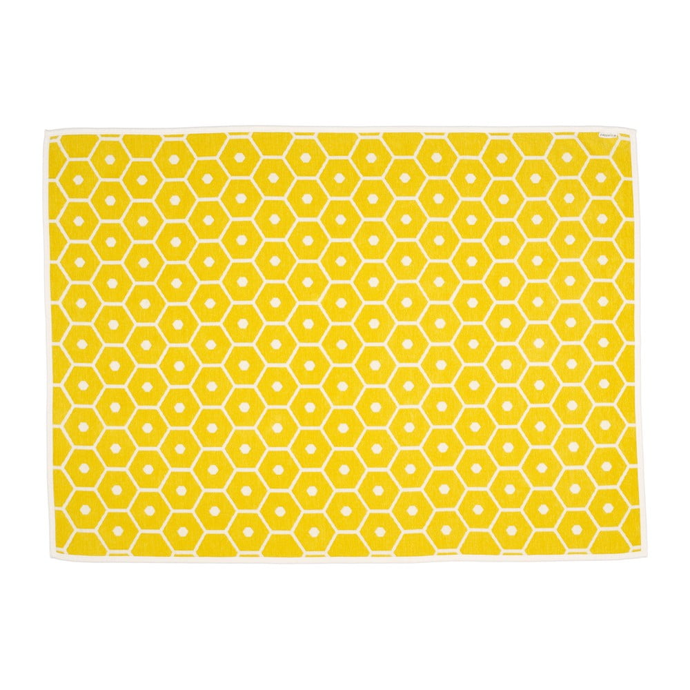 Pătură galbenă din amestesc de lână 140x180 cm Honey Lemon – Pappelina