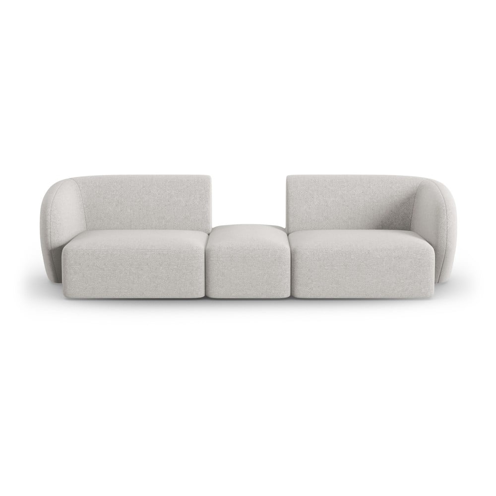 Canapea gri deschis cu tapițerie din chenille 246 cm Paolo – Milo Casa