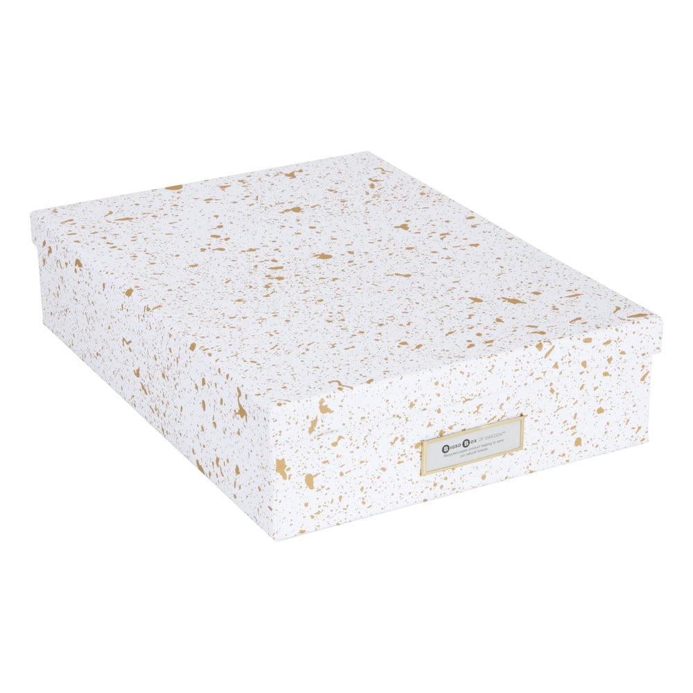 Cutie de depozitare Bigso Box of Sweden Oskar, auriu-alb Bigso Box of Sweden