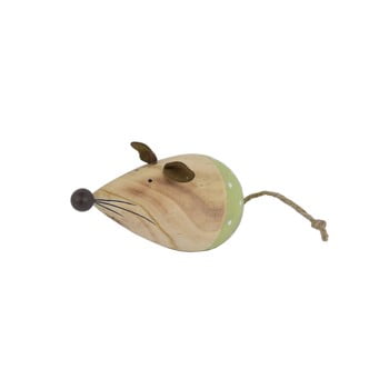 Decorațiune din lemn pentru paște ego dekor mouse, detalii verzi