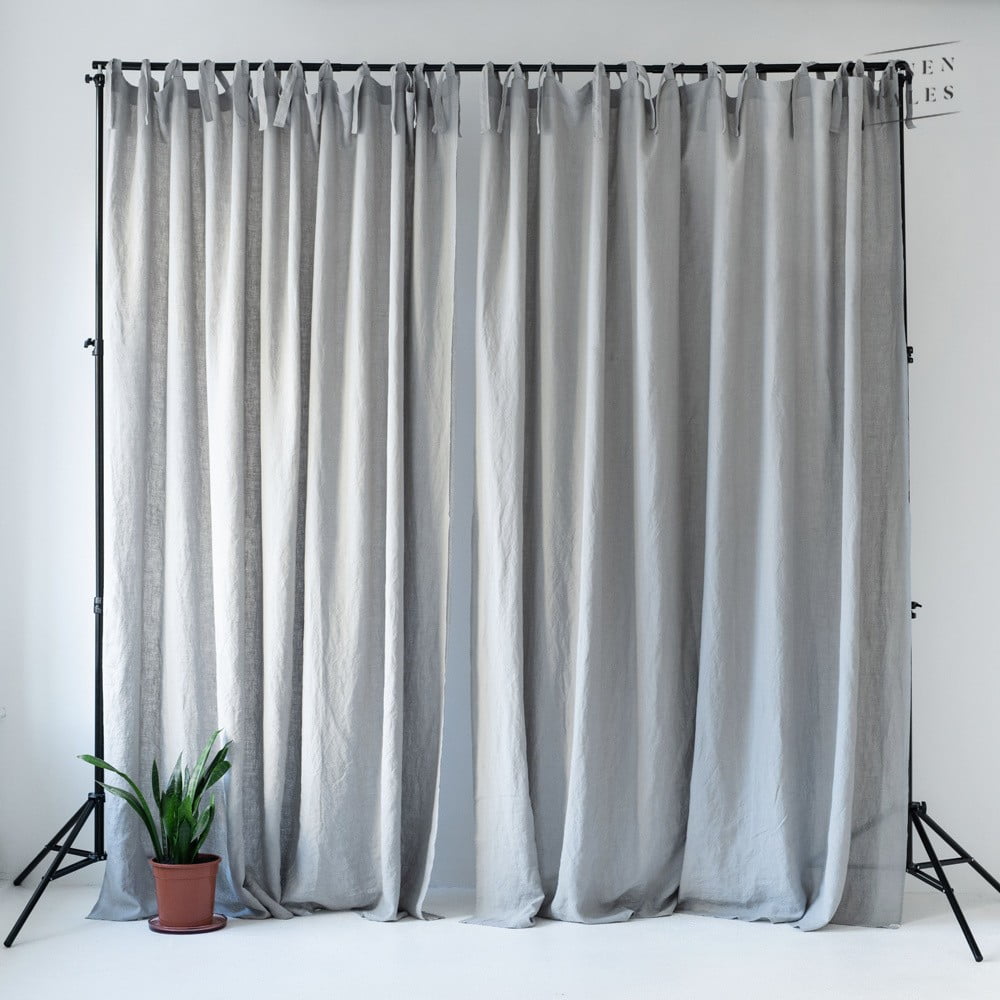 Draperie gri deschis din in 230x230 cm - Linen Tales