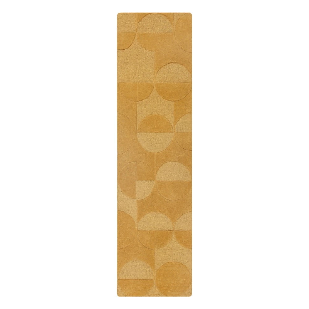 Covor galben ocru tip traversă din lână 60×230 cm Gigi – Flair Rugs Covoare
