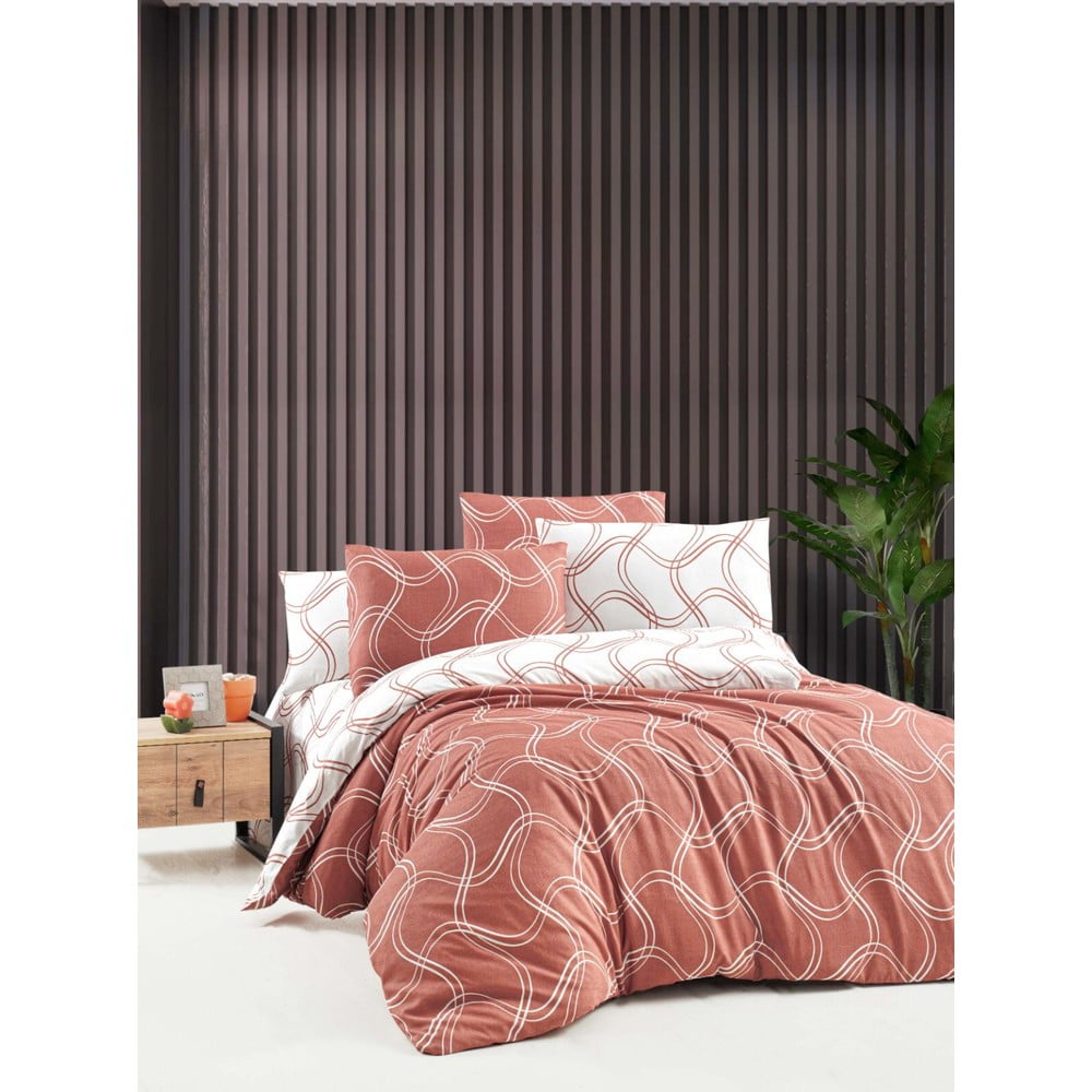 Lenjerie de pat maro pentru pat dublu/extins și cearceaf 200×220 cm Brown Design – Mila Home 200x220 imagine noua