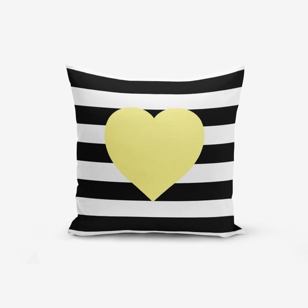 Față de pernă cu amestec de bumbac Minimalist Cushion Covers Striped Yellow, 45 x 45 cm
