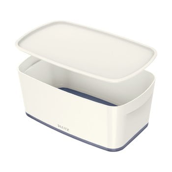 Cutie depozitare cu capac leitz office, volum 5 l, alb - gri