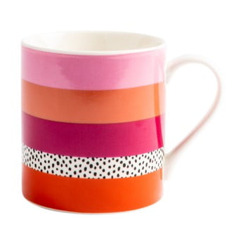 Cană din ceramică navigate stripe, roz