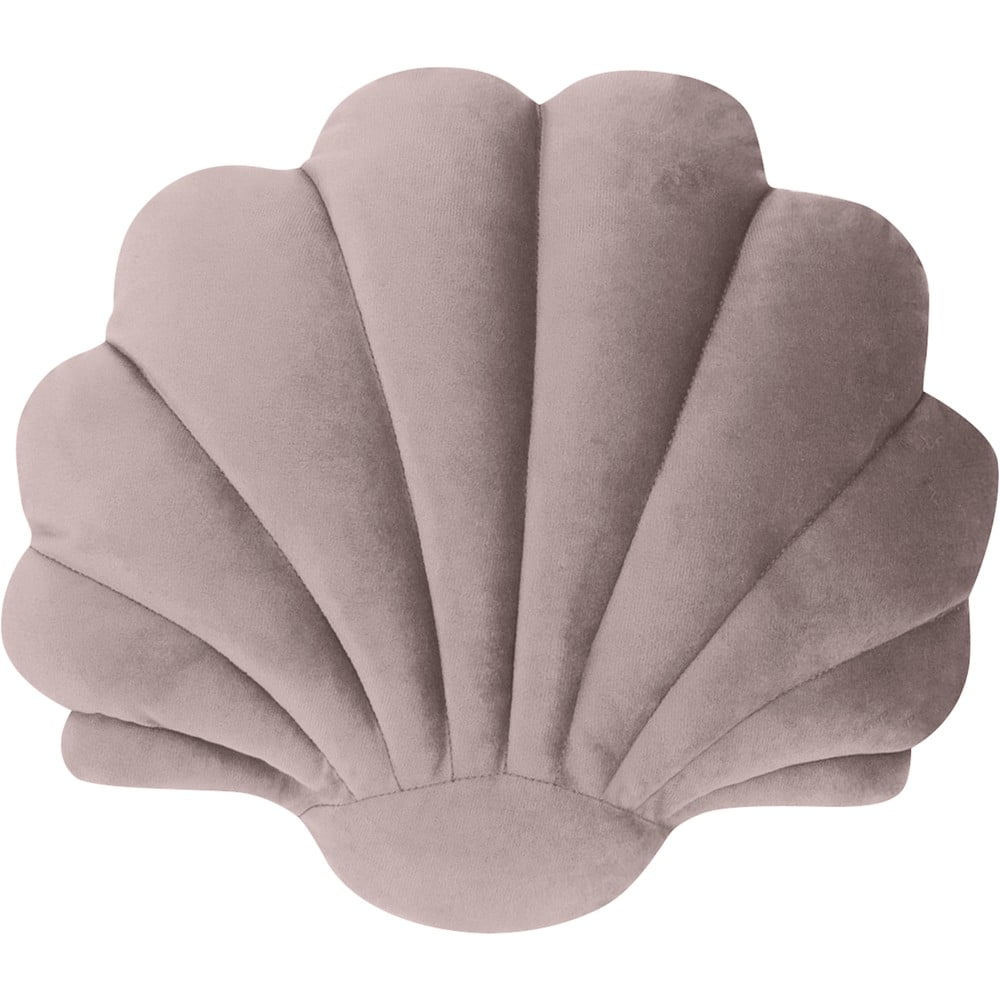 Pernă decorativă din catifea westwing collection shell, 28 x 30 cm, roz