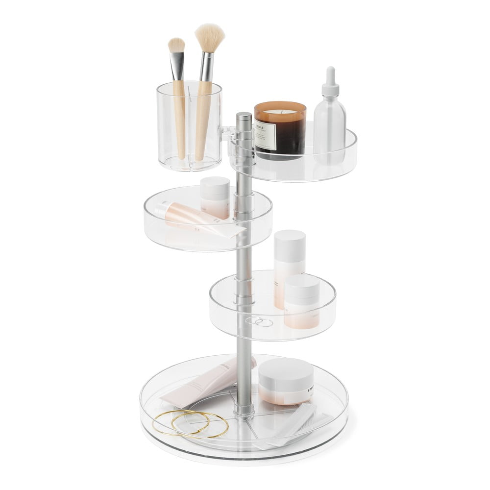 Organizator de baie pentru cosmetice/rotativ din plastic Pirouette – Umbra