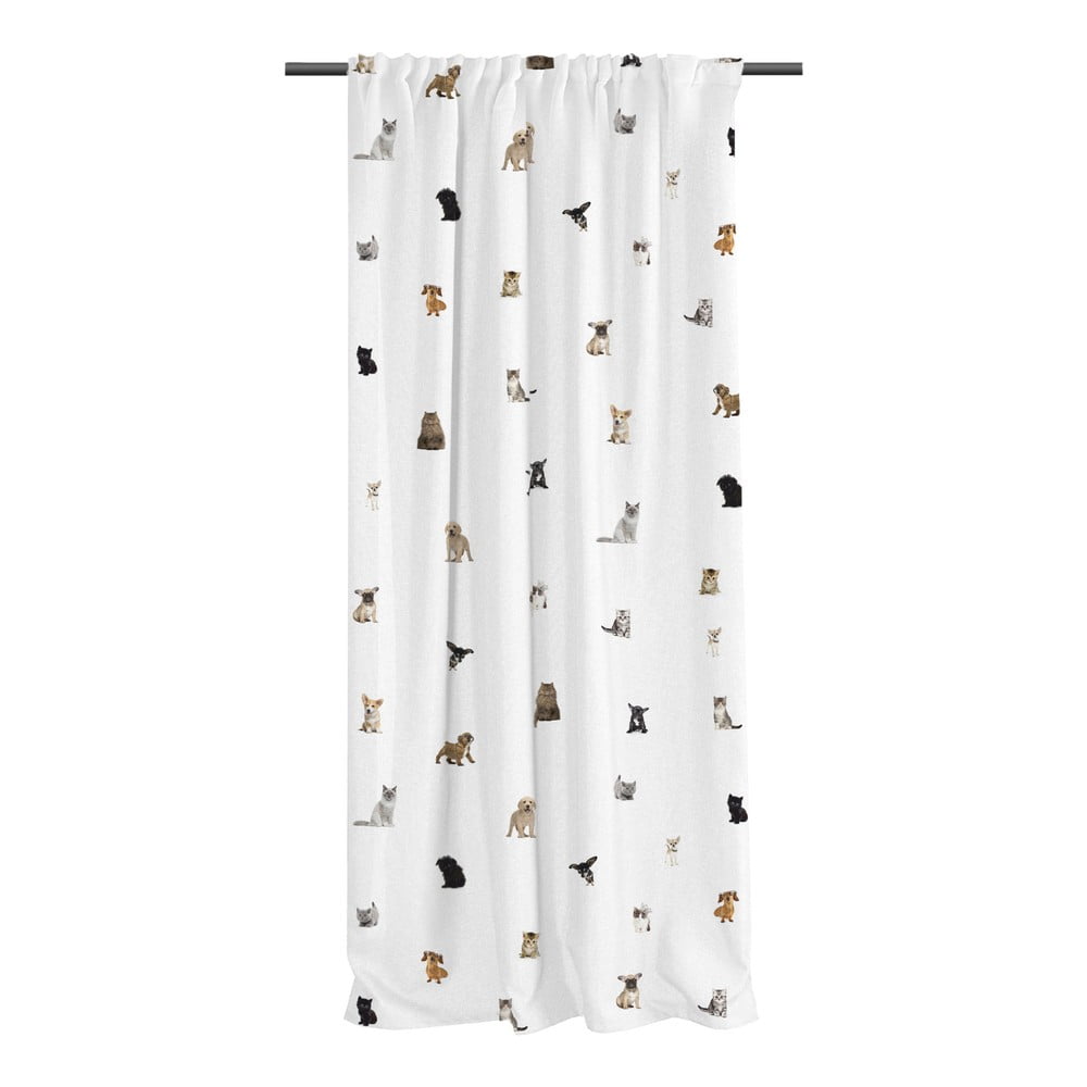 Draperie pentru copii albă din bumbac satinat 110x250 cm The Cutest Ones – Butter Kings