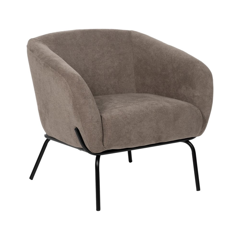 Fotoliu taupe cu tapițerie din chenille Classic – Ixia