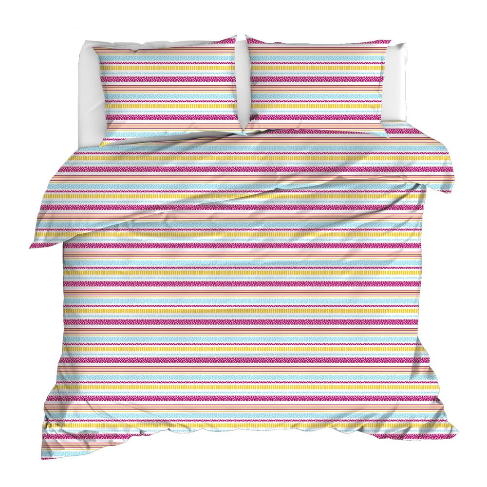 Lenjerie de pat roz din bumbac pentru pat dublu/extinsă 200×220 cm Iva – Mijolnir 200x220 imagine noua