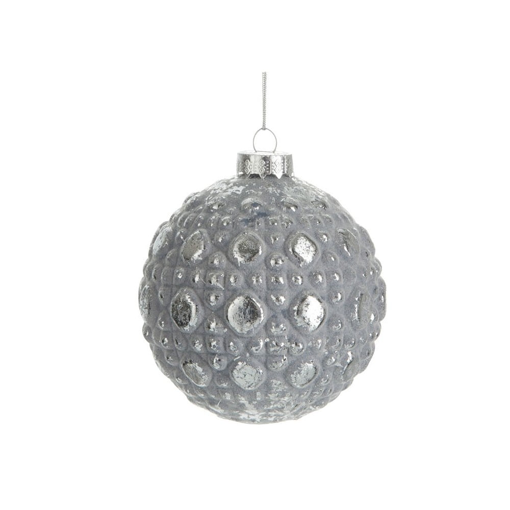 Set 8 globuri din sticlă pentru Crăciun J-Line Bauble, ø 7,8 cm, argintiu