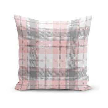 Față de pernă decorativă minimalist cushion covers flannel, 35 x 55 cm, gri - roz