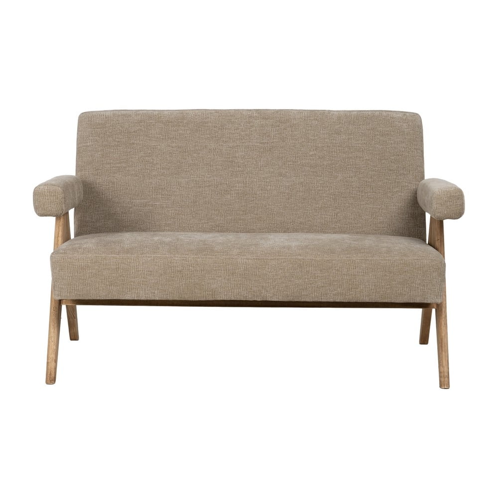 Canapea bej cu tapițerie din chenille 134 cm Rest – Ixia