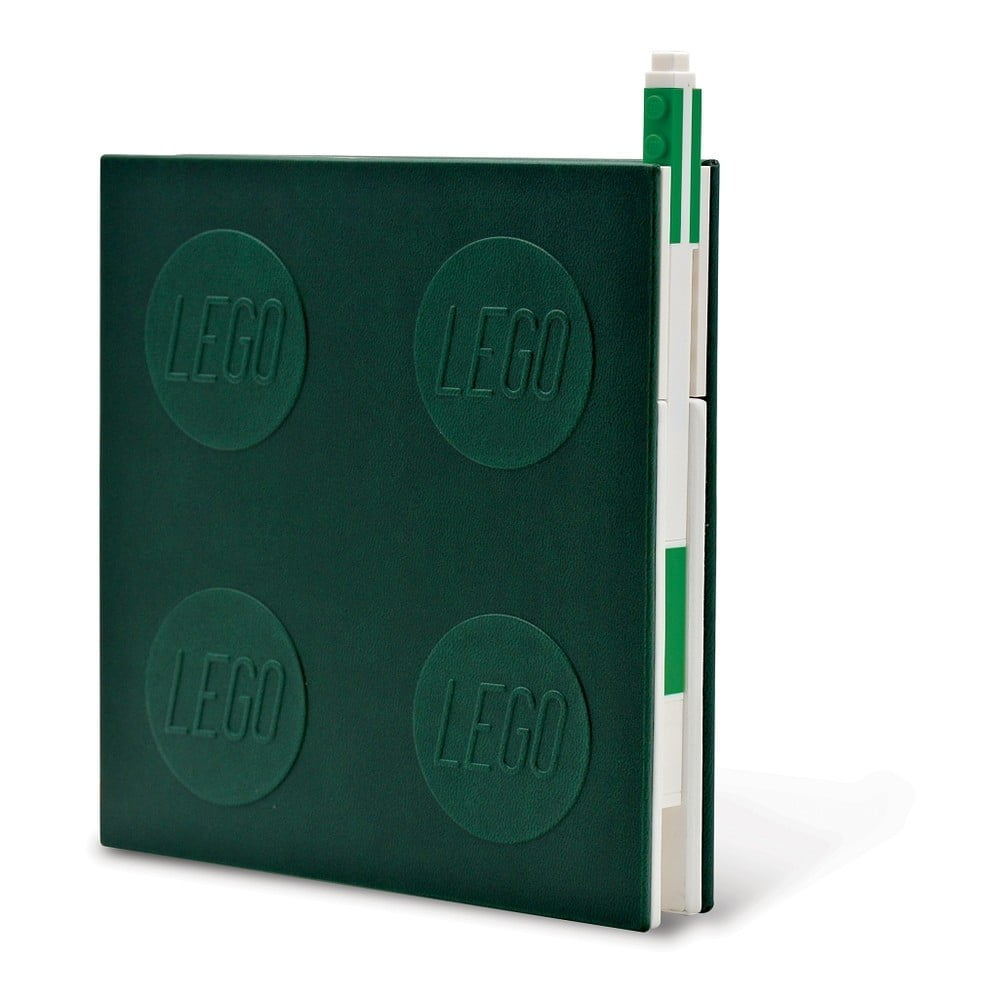 Caiet cu pix cu gel LEGO®, 15,9 x 15,9 cm, verde smarald bonami.ro imagine 2022