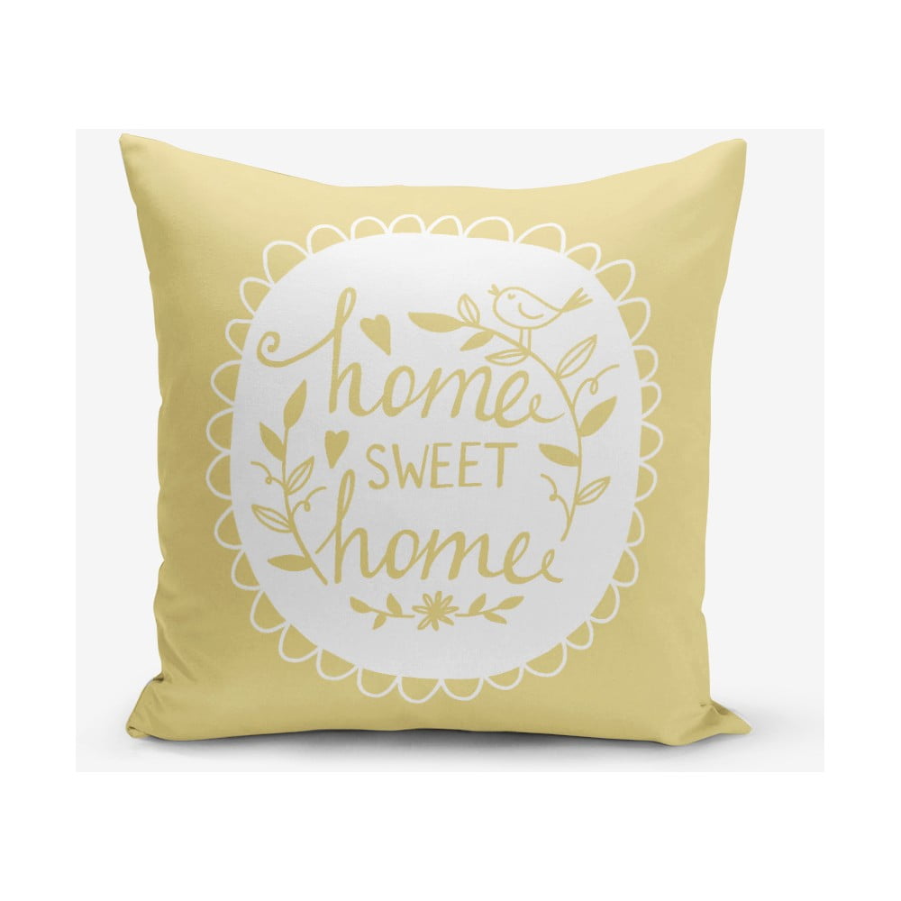 Față de pernă Minimalist Cushion Covers Home Sweet Home, 45 x 45 cm, galben bonami.ro