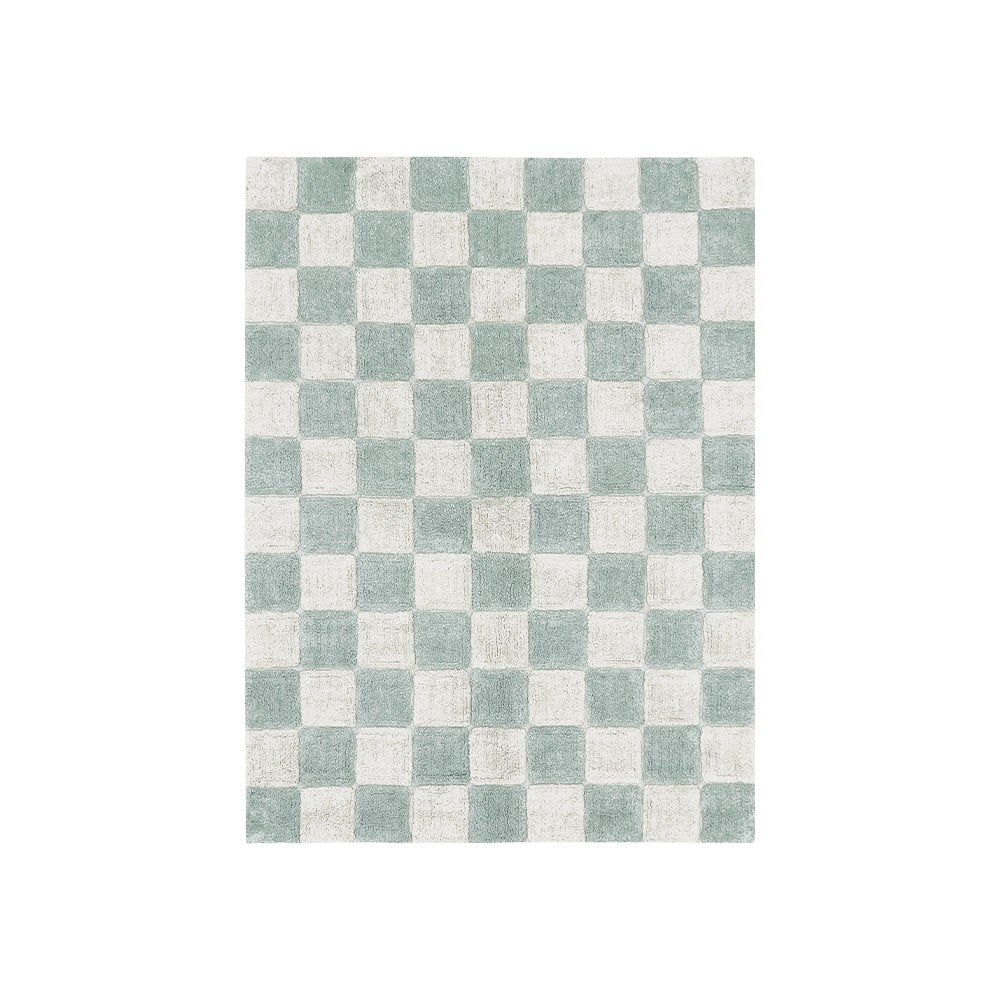 Covor albastru deschis/crem lavabil/țesut manual din bumbac 120x160 cm Kitchen Tiles Blue Sage – Lorena Canals