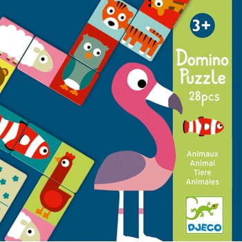 Domino cu 2 fețe pentru copii djeco animale
