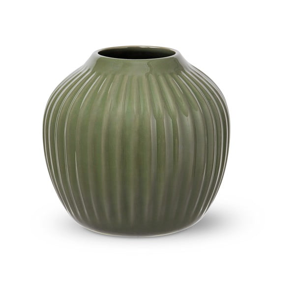 Vază din gresie Kähler Design, înălțime 13 cm, verde închis
