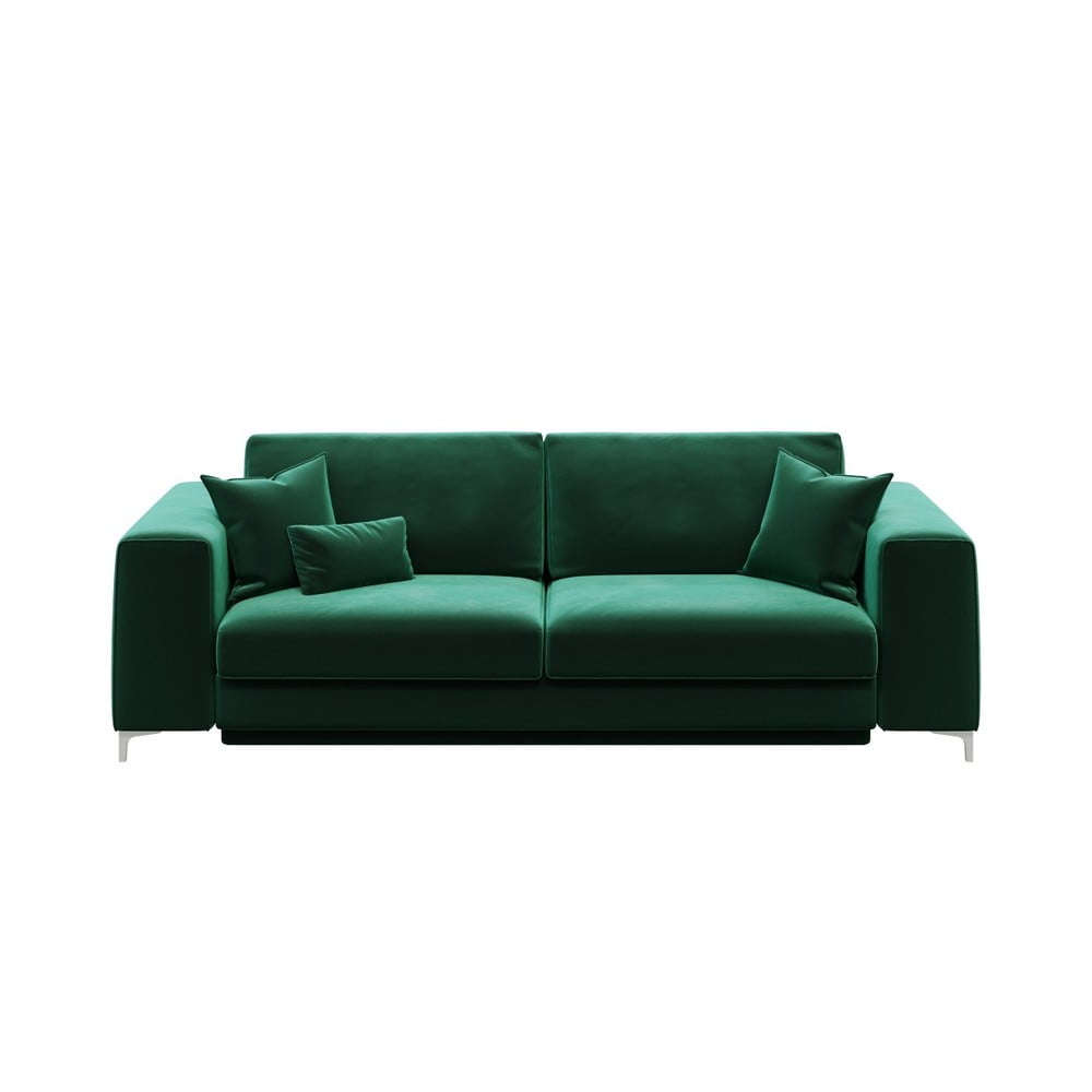 Canapea extensibilă din catifea devichy Rothe, 256 cm, verde închis bonami.ro imagine 2022