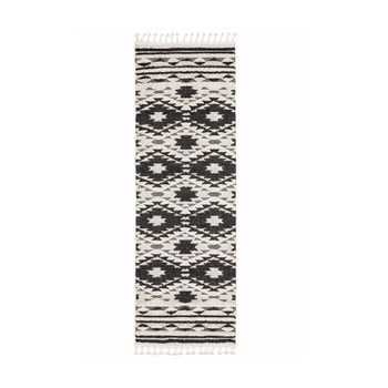 Covor asiatic carpets taza, 80 x 240 cm, alb-negru