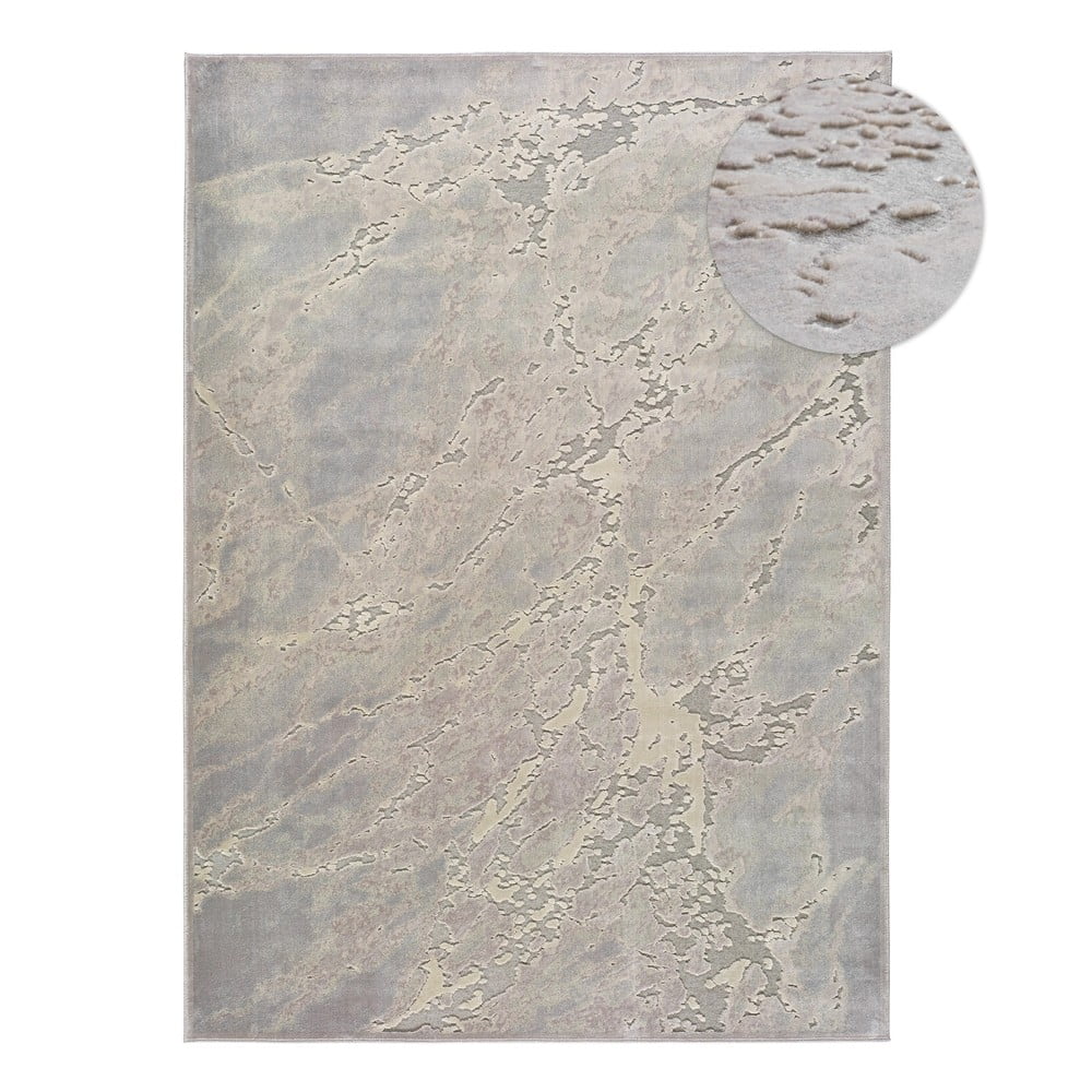 Covor din viscoză Universal Margot Marble, 60 x 110 cm, gri-bej