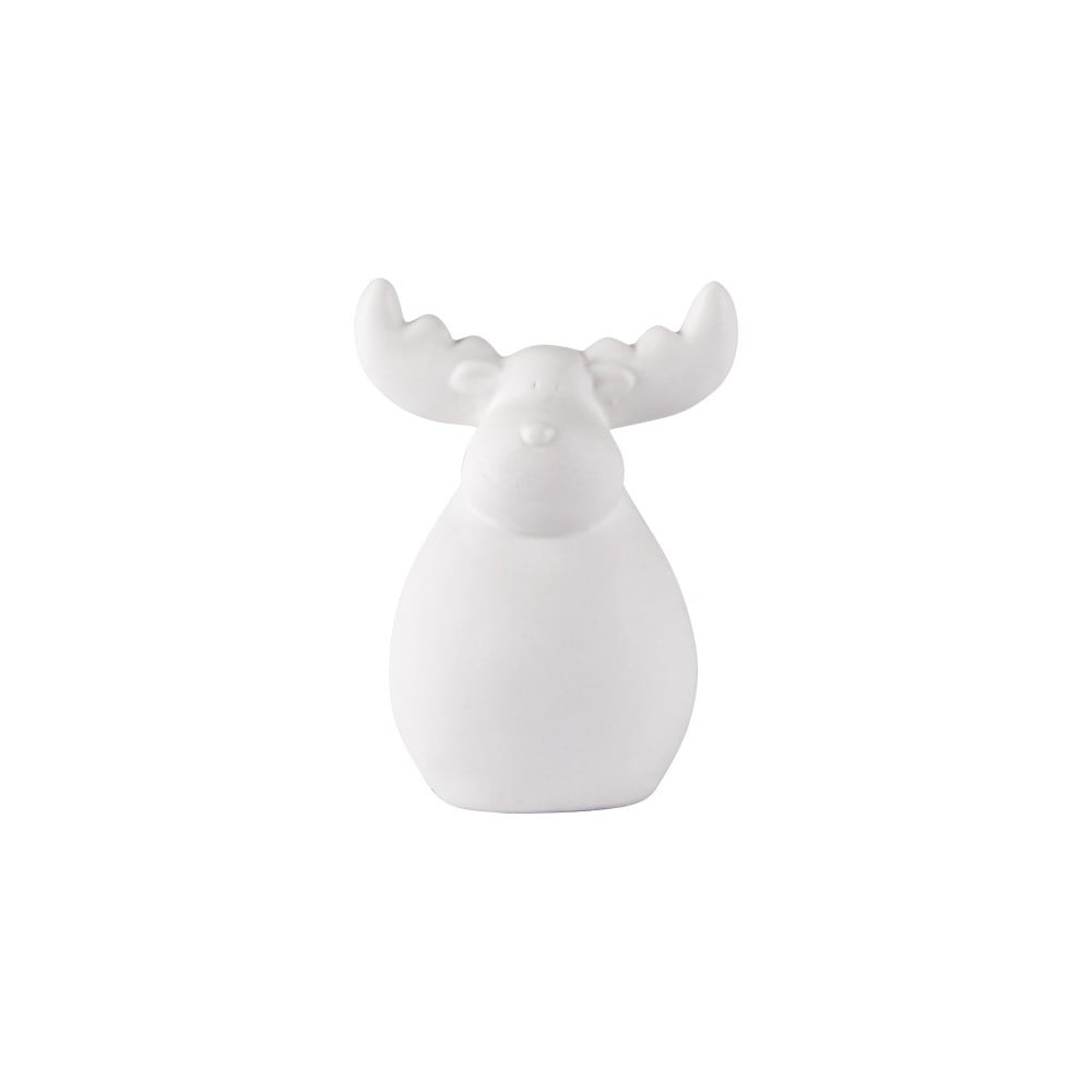 Statuetă decorativă din ceramică KJ Collection Reindeer Ceramic White, 13 cm