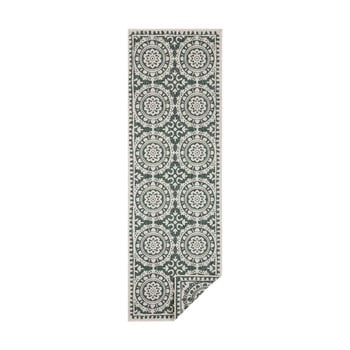 Covor adecvat pentru exterior bougari jardin, 80 x 350 cm, verde-crem