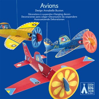 Avioane decorative suspendate din hârtie groasă djeco