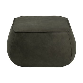 Puf cu husă din piele sintetică actona mie, 60 x 60 cm, verde olive închis