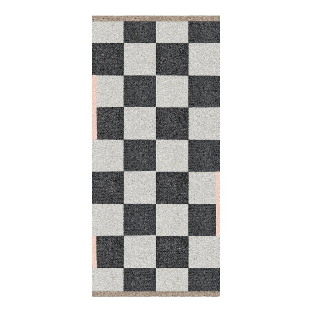 Covor negru-alb lavabil 70x150 cm Square – Mette Ditmer Denmark