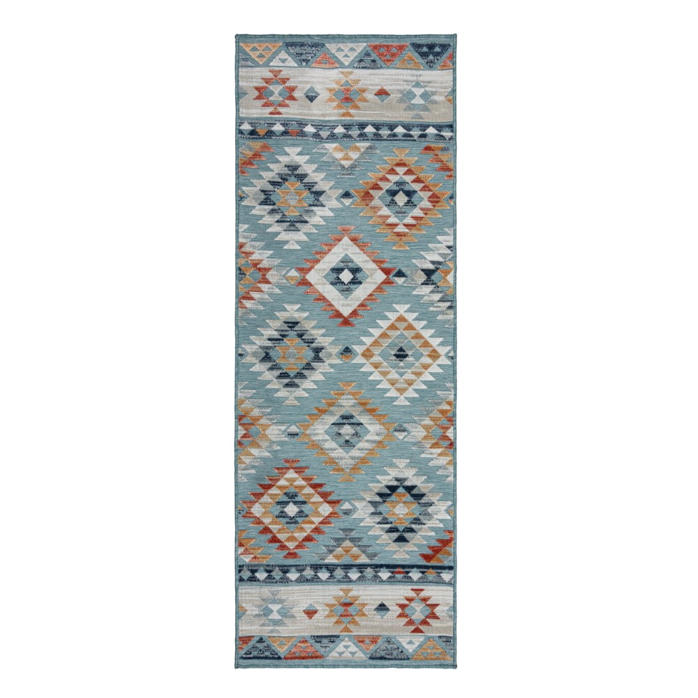 Covor tip traversă de exterior albastru 80x230 cm Avery Blue – Flair Rugs