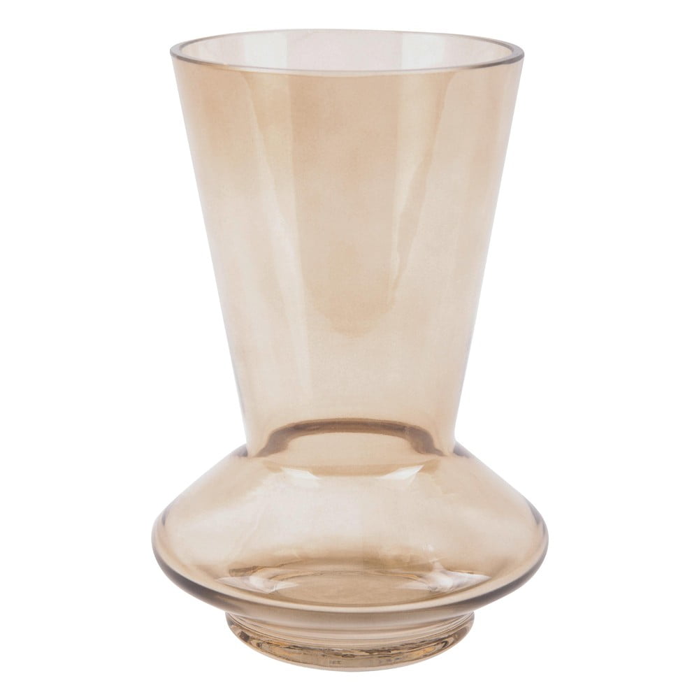 Vaza din sticla PT LIVING Glow, inaltime 17,5 cm, maro nisipiu