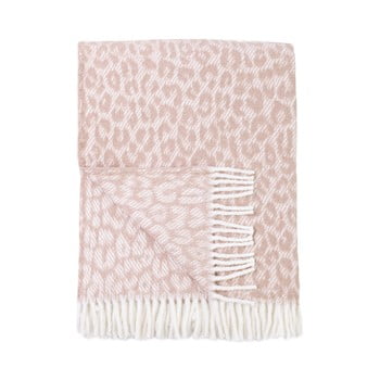 Pled din amestec de bumbac euromant leopard, 140 x 180 cm, roz