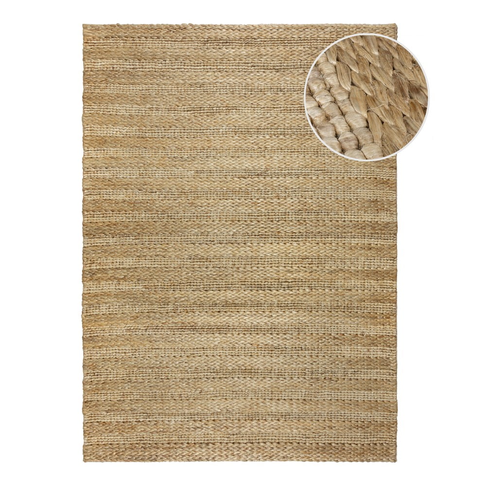 Covor în culoare naturală țesut manual din chenaf 160x230 cm Drew Stripe – Flair Rugs