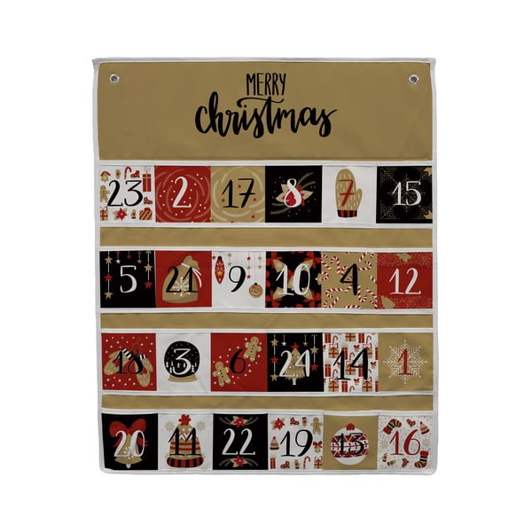 Calendar advent din bumbac Butter Kings Red and Gold