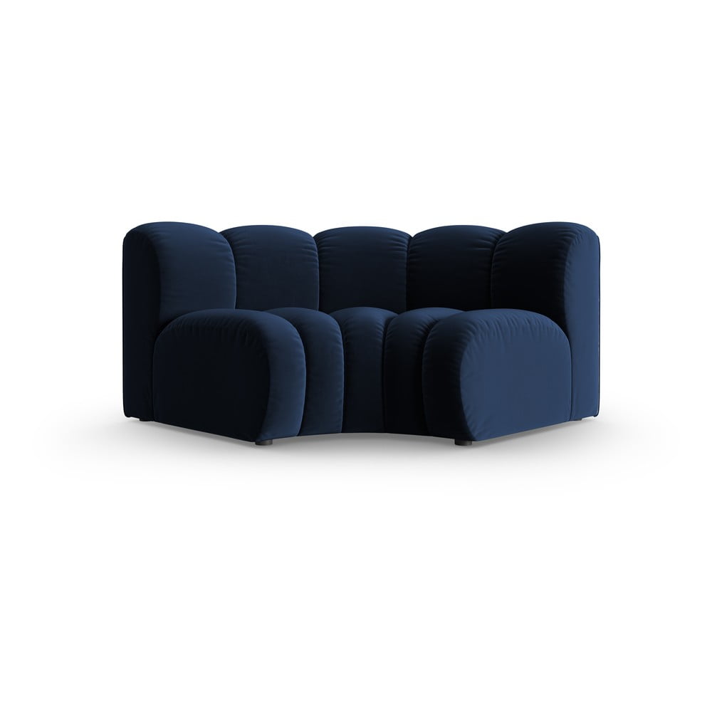 Modul pentru canapea modulară albastru cu tapițerie din catifea (cu colț variabil) Lupine – Micadoni