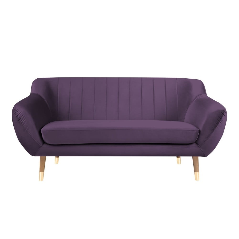 Canapea cu tapițerie din catifea Mazzini Sofas Benito, violet, 158 cm 158 imagine noua somnexpo.ro