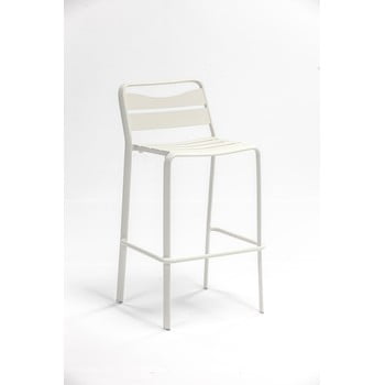 Set 2 scaune de bar stivuibile de grădină din aluminiu ezeis spring, alb