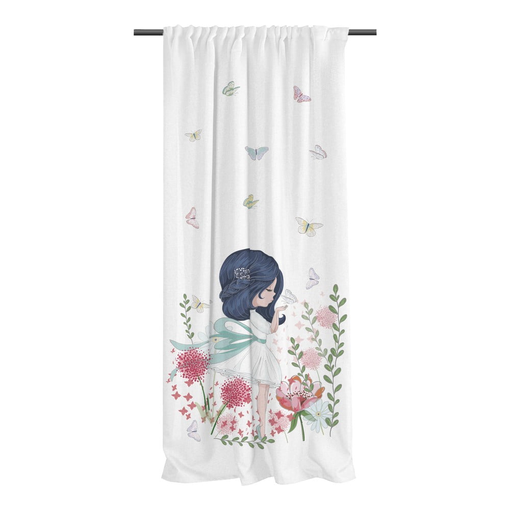 Draperie pentru copii albă din bumbac satinat 110x170 cm Flowers Around Me – Butter Kings