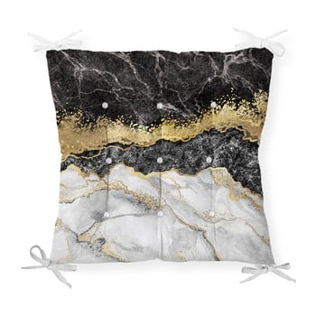 Pernă pentru scaun minimalist cushion covers black gold marble, 40 x 40 cm