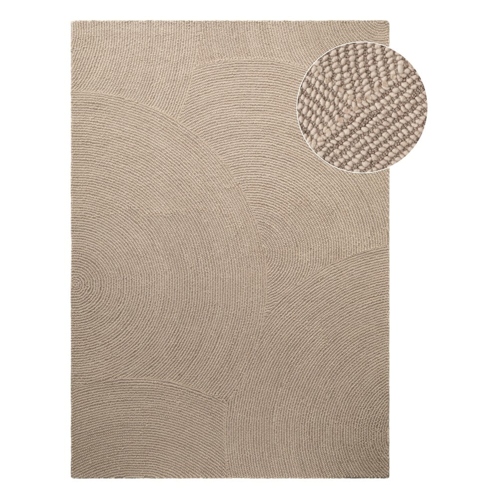 Covor bej țesut manual din lână 120x180 cm Eleni Light Beige – Hanse Home
