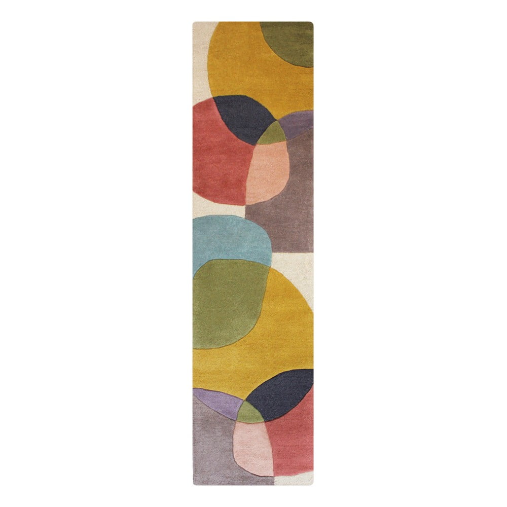 Covor tip traversă țesut manual din lână 60x230 cm Glow Multi – Flair Rugs