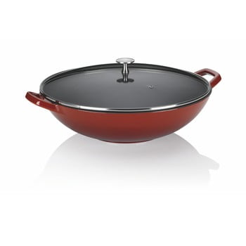 Tigaie wok din fontă kela calido, ø 36 cm, roșu
