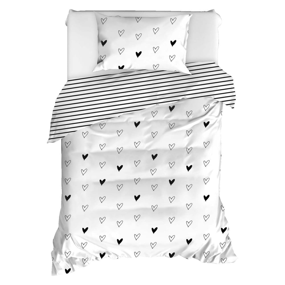 Lenjerie de pat din bumbac ranforce pentru pat de o persoană Mijolnir Eveline White, 140 x 200 cm bonami.ro imagine 2022