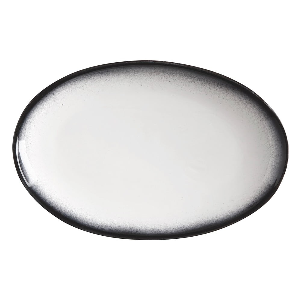 Farfurie ovală din ceramică Maxwell & Williams Caviar, 25 x 16 cm, alb – negru bonami.ro imagine 2022
